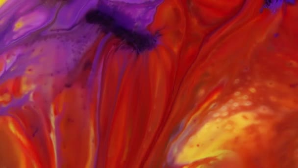 Abstract Colours Spreading Paint Swirling Blast 1920X1080 Footage Amazing Organic — Stock Video