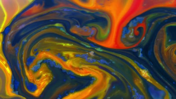 Abstract Colours Spreading Paint Swirling Blast 1920X1080 Footage Amazing Organic — Stock Video