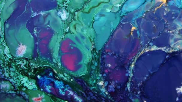 Abstract Colours Spreading Paint Swirling Blast 1920X1080 Footage Amazing Organic — Stock Video