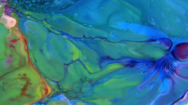 Абстрактні Кольори Поширюють Фарбу Скручування Вибух Зображення 1920X1080 Дивовижним Органічним — стокове відео