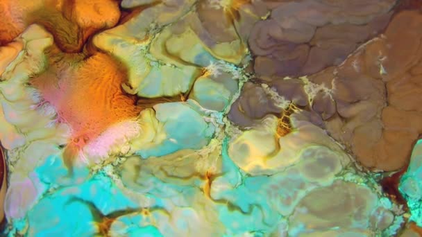 Abstract Colours Spreading Paint Swirling Blast 1920X1080 Footage Amazing Organic — Stock Video