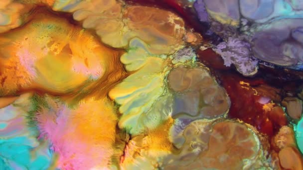 Abstract Colours Spreading Paint Swirling Blast 1920X1080 Footage Amazing Organic — Stock Video