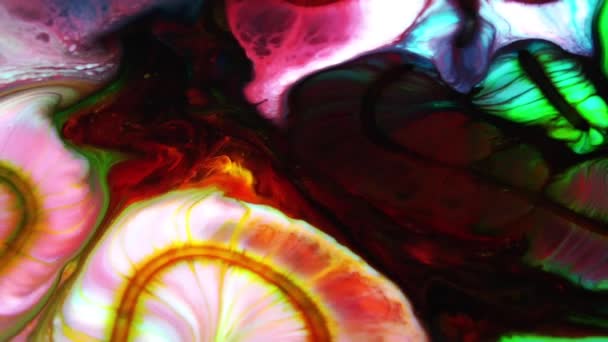 Abstract Colours Spreading Paint Swirling Blast 1920X1080 Footage Amazing Organic — Stock Video