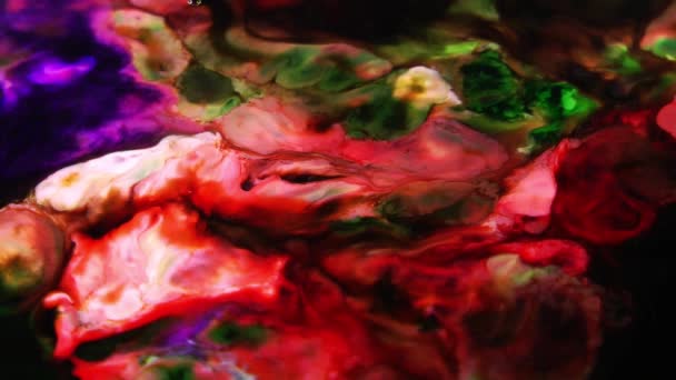 Abstract Colours Spreading Paint Swirling Blast 1920X1080 Footage Amazing Organic — Stock Video