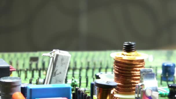 1920X1080 Fps Muito Bom Velho Electronic Scrap Circuit Board Rotating — Vídeo de Stock