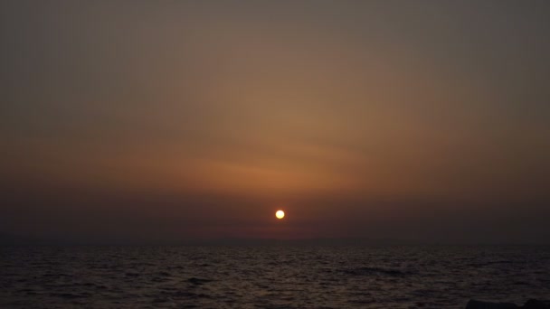 Golden Sunset Yellow Sun Rays Ocean — Stock Video