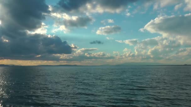 Tramonto Mare Onda Tramonto Raggi Del Sole Vista — Video Stock