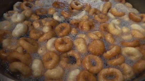 1920 1080 Fps Mycket Trevlig Turkiska Munkar Traditionella Donut Lokma — Stockvideo