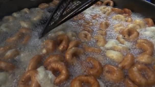 1920X1080 Fps Muito Bom Turco Donuts Tradicional Donut Lokma Vídeo — Vídeo de Stock