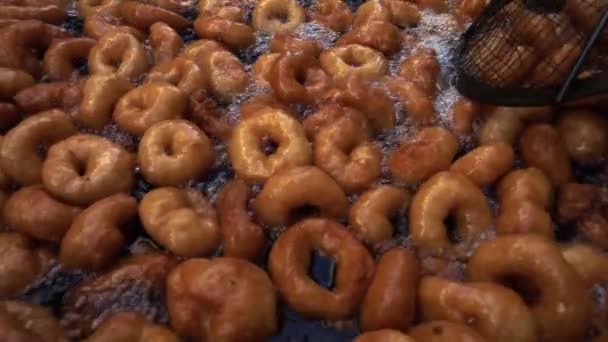 1920X1080 Fps Muito Bom Turco Donuts Tradicional Donut Lokma Vídeo — Vídeo de Stock