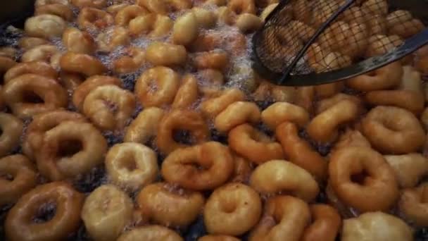 1920X1080 Fps Donuts Turcos Muy Bonitos Donut Tradicional Lokma Video — Vídeos de Stock