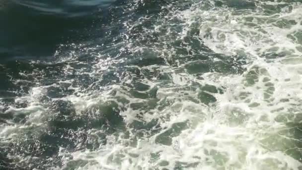Sendero Ferry Agua Mar Con Video Cámara Lenta Onda Espumosa — Vídeos de Stock