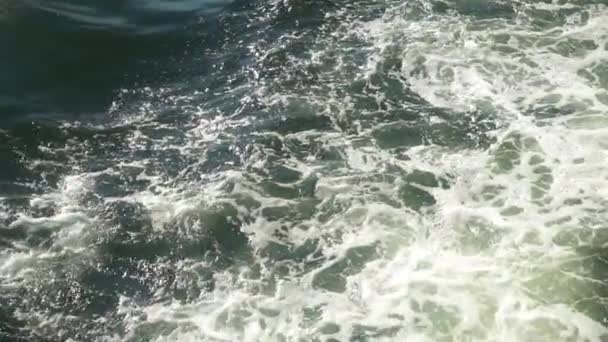 Sendero Ferry Agua Mar Con Video Cámara Lenta Onda Espumosa — Vídeo de stock