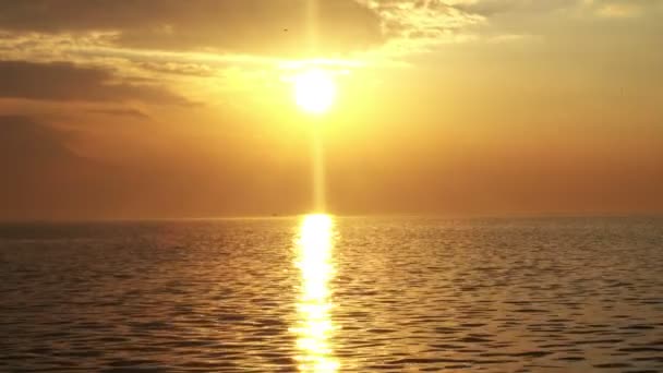 Laut Matahari Terbenam Matahari Terbit Langit Air Pantai Pemandangan Awan — Stok Video