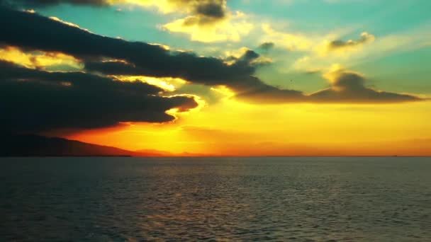 Meer Meer Sonnenuntergang Sonnenaufgang Sonne Himmel Wasser Strand Landschaft Wolken — Stockvideo