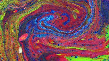 1920 x 1080 25 Fps. çok güzel soyut renk tasarım renkli girdap doku arka plan Ebru Video.