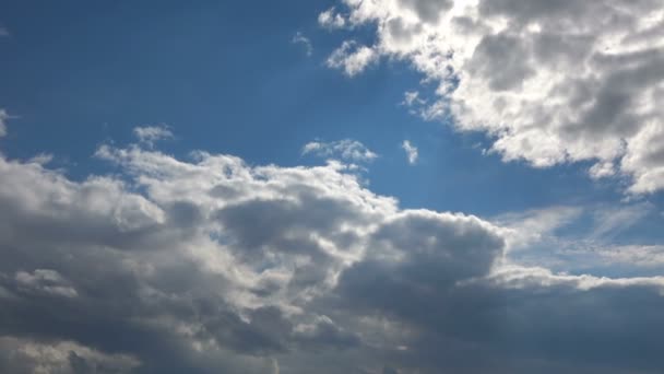 Nubes Muy Bonitas Cielo Azul Clean Time Lapse Video — Vídeo de stock