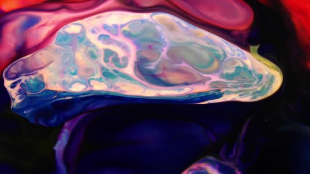 1920X1080 Fps Красивая Чернильная Абстракция Arty Path Colour Paint Liquid — стоковое видео