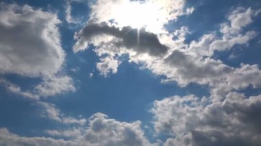 Mavi Temiz Gökyüzü Zaman Atlamalı Video Çok Güzel Bulutlar.