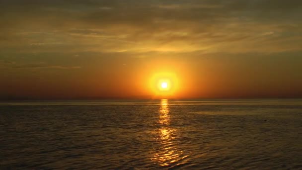 Mar Oceano Pôr Sol Sol Sol Céu Água Praia Paisagem — Vídeo de Stock