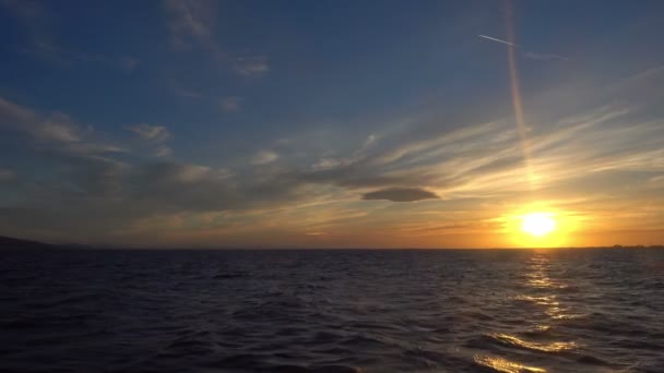 Sea Ocean Sunset Sunrise Sun Sky Water Beach Landscape Clouds — Stock Video