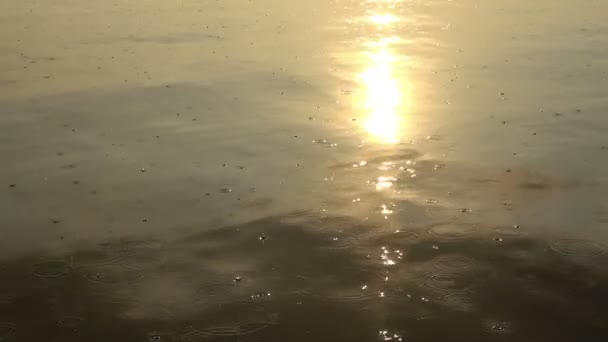 Тихий Острів Заході Сонця Він Показує Пухнасті Хмари Рухаються Повільно — стокове відео