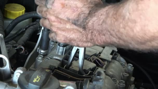 Reparación Del Motor Del Coche Taller — Vídeo de stock