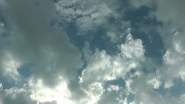 Close Shot Cumulus Clouds Background Clear Blue Sky — Stock Video