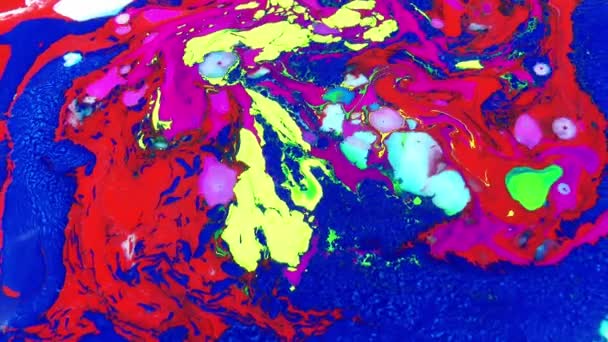 1920X1080 Fps Muy Bonito Tinta Abstracta Arty Patrón Color Pintura — Vídeos de Stock