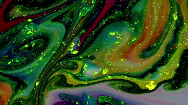 1920 1080 Fps Çok Güzel Mürekkep Soyut Psychedelic Boya Sıvı — Stok video