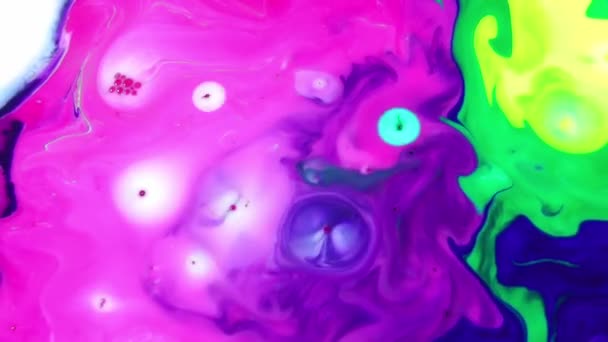 1920X1080 Fps Very Nice Ink Abstract Psychedelic Paint Liquid Motion — Stock Video