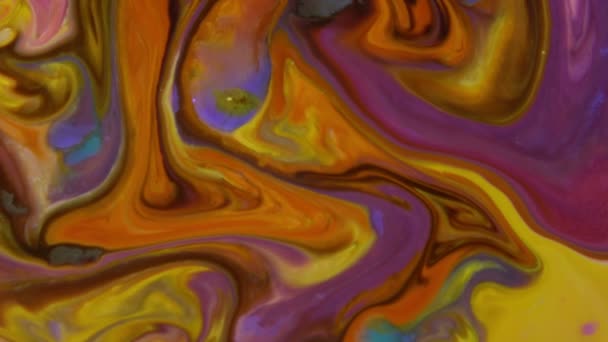 Sehr Schöne Tinte Abstrakte Psychedelische Farbe Flüssige Bewegung Hintergrund Textur — Stockvideo