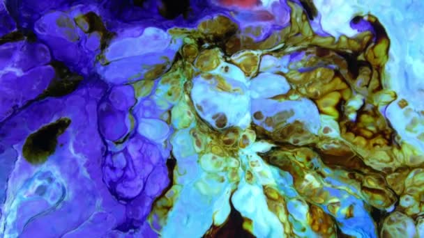 Zeer Mooie Inkt Abstracte Psychedelische Verf Vloeibare Beweging Achtergrond Textuur — Stockvideo