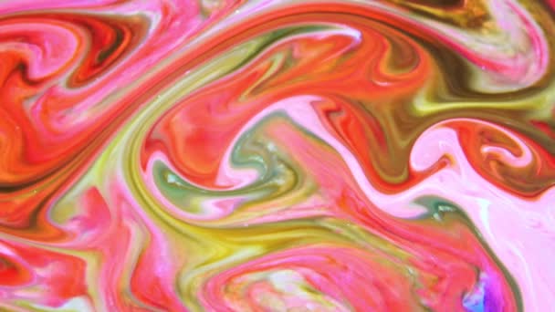 Pintura Psicodélica Abstracta Tinta Muy Agradable Movimiento Líquido Fondo Textura — Vídeos de Stock