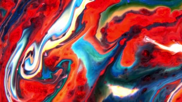 Tinta Muito Agradável Abstrato Psicodélico Pintura Líquida Movimento Fundo Textura — Vídeo de Stock
