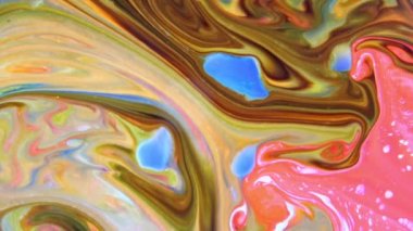 Çok Güzel Mürekkep Soyut Psychedelic Boya Sıvı Hareket Arka Plan Doku Video.
