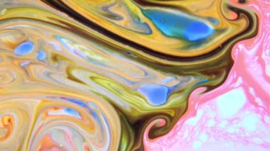 Çok Güzel Mürekkep Soyut Psychedelic Boya Sıvı Hareket Arka Plan Doku Video.