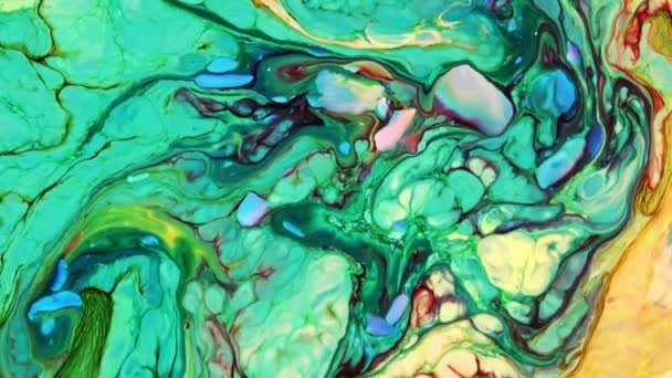 Çok Güzel Mürekkep Soyut Sanatsal Desen Renkli Boya Sıvı Kavramı — Stok video