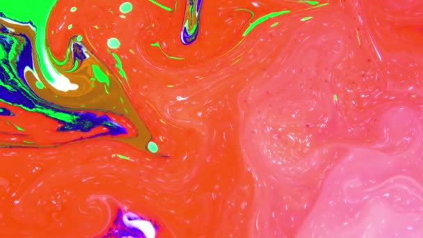Красивая Чернильная Абстракция Arty Path Colour Paint Liquid Texture Video — стоковое видео