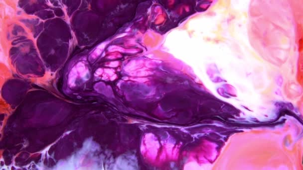 Pintura Psicodélica Abstracta Tinta Muy Agradable Movimiento Líquido Fondo Textura — Vídeos de Stock