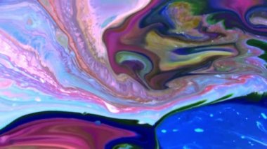 Çok Güzel Mürekkep Soyut Psychedelic Boya Sıvı Hareket Arka Plan Doku Video.