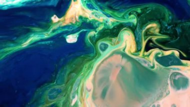 Çok Güzel Mürekkep Soyut Psychedelic Boya Sıvı Hareket Arka Plan Doku Video.