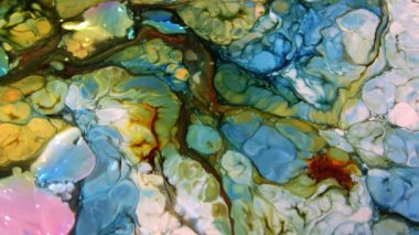 Çok Güzel Mürekkep Soyut Psychedelic Boya Sıvı Hareket Arka Plan Doku Video.