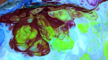 Çok Güzel Mürekkep Soyut Psychedelic Boya Sıvı Hareket Arka Plan Doku Video.
