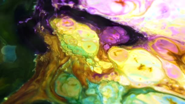 Zeer Mooie Inkt Abstracte Arty Patroon Kleur Verf Vloeibare Concept — Stockvideo
