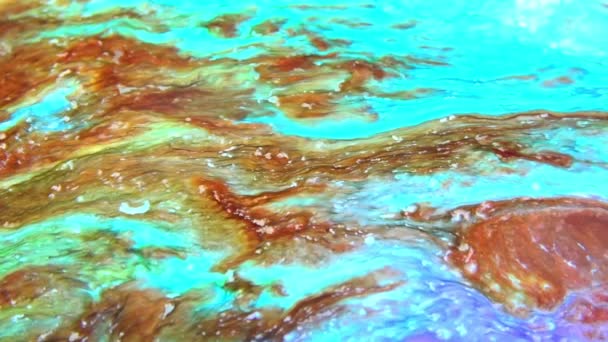 Très Belle Encre Abstraite Peinture Psychédélique Liquide Mouvement Arrière Plan — Video