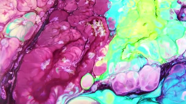 Abstrakte Bunte Farbtinte Explodiert Diffusion Psychedelische Explosion Bewegung — Stockvideo