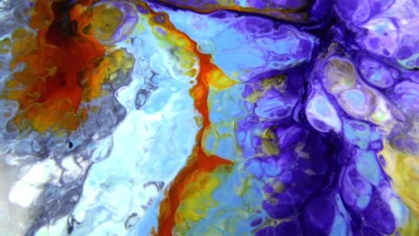 Αφηρημένη Πολύχρωμο Μελάνι Χρώμα Έκρηξη Διάχυση Psychedelic Κίνημα Έκρηξη — Αρχείο Βίντεο