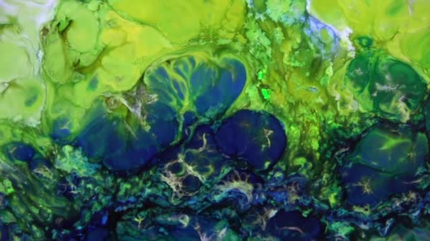 Liquid Colorful Paint Klappar Blanda Slow Motion Flytande Färg Mönster — Stockvideo