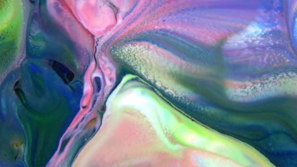 Liquid Colorful Paint Klappar Blanda Slow Motion Flytande Färg Mönster — Stockvideo